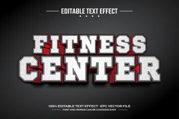 Fitness center 3D editable text effect template