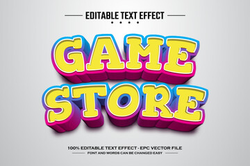 Game store 3D editabel text effect template