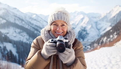 A woman capturing a moment with her camera