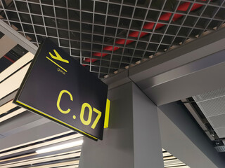 airport gate sign