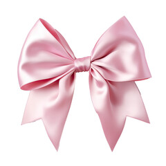 Close up image of a transparent background with a big pink ribbon bow for decoration design