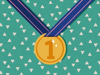 Winner. First place award gold medal