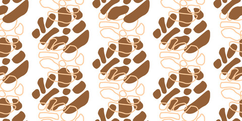 Modern seamless pattern with various animal print. Colored spots. Design of packaging, wallpaper, fabric or poster. Vector flat illustration.