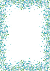 水彩草花のフレーム