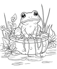 Frogs zoo coloring page