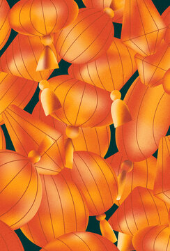 Abstract background of vibrant red lantern, celebration Lunar New Year