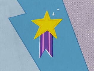 Recognition, award. Star on the lapel of the jacket