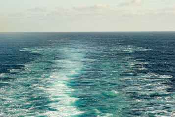 Ocean ripples from cruise ship propellers
