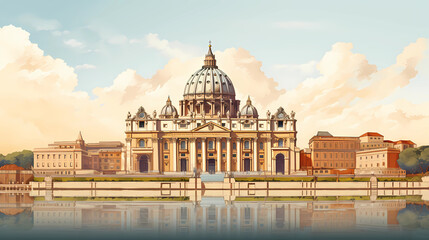 Fototapeta na wymiar Illustration of the Vatican City