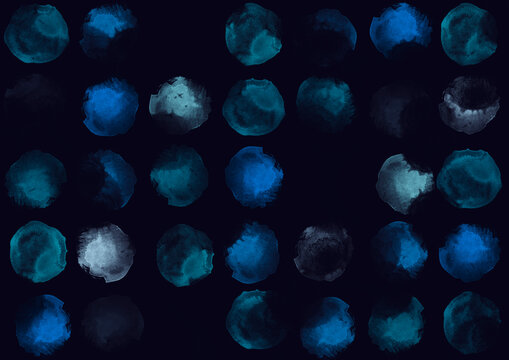 Painted blue dots on blue background