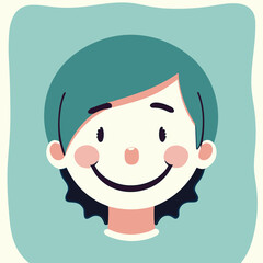 Vector illustration of happy smiling child face