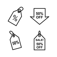 Discount icon vector. shopping tags. percentage icon