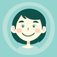 Vector illustration of happy smiling child face
