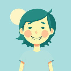 Vector illustration of happy smiling child face