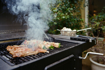 A grill in the garden