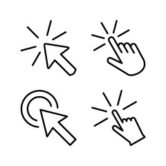 Click icon vector. cursor icon vector. pointer sign