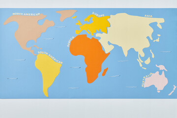 Handmade paper and scrapbooking world map