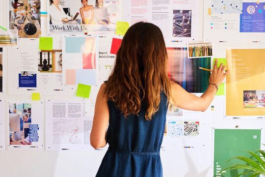 Project manager at vision board. 