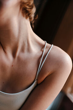 Neck and clavicle of a woman