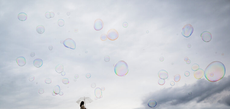 Soap Bubble in the Rain