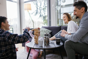 Jenga positive relationship family time childhood toy leisure 