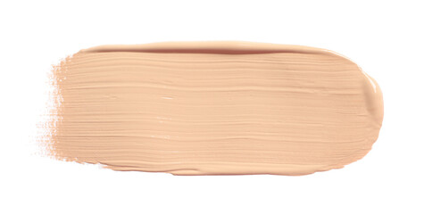 Smear of skin foundation isolated on white, top view