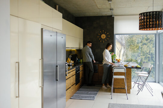 Couple kitchen interior design dwelling home decor 