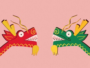 Chinese dragons illustration