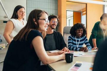Young Businesspeople Having Meeting in Office