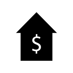 Dollar sign house icon. Vector illustration. EPS 10.