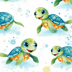 set of turtle background