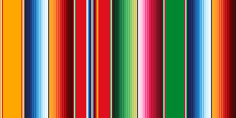 Blanket stripes seamless vector pattern. Colorful ethnic mexican poncho. 
