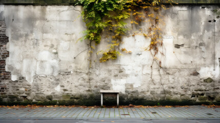 White advertising wall ideal for copy space. Generative AI