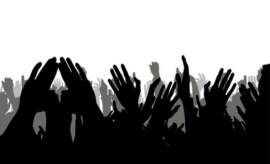 Crowd silhouette on white background