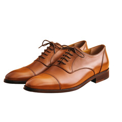 Men s leather shoes on transparent background