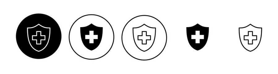 Health insurance icon set. Insurance health document icon
