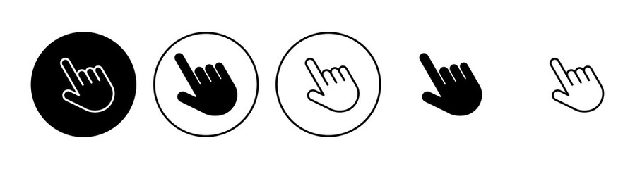 Hand click icon set. pointer icon vector. hand cursor icon vector