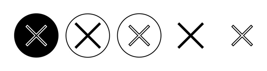 Close icon set. Delete icon vector. cross sign