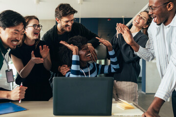Businesspeople Having Online Meeting in Office