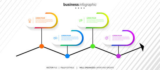 4 steps or list diagram, button infographic element vector, layout element template for presentation, banner, report, annual, website, etc
