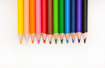 L&aacute;pices de colores vista cenital