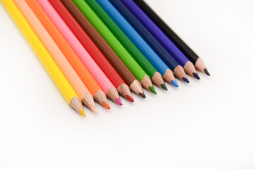 Lápices de colores perspectiva diagonal