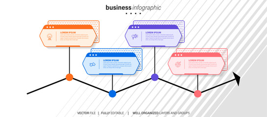 Business timeline infographic elements
