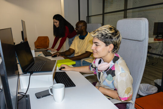 UGC, lo-fi and direct flash shoot of raw and real business office