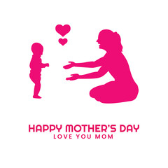 mother day wishing post design with baby and mother love  vector file