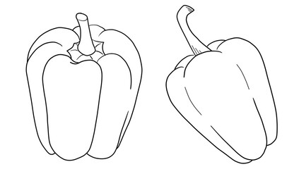 シンプルなパプリカの線画イラスト素材
