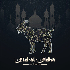 eid al adha wish post design with stars vector file