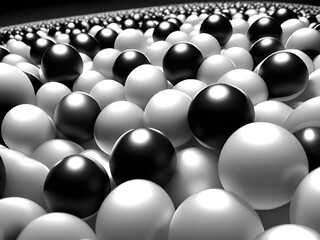close up white and black spheres