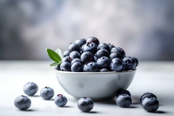 blueberries in a bowl on wooden background made by midjeorney