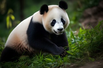 Fototapeta premium giant panda bear made by midjeorney